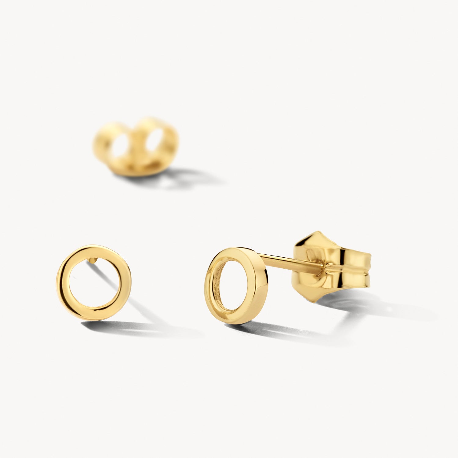 Oorknopjes cirkelvormig 4,6 mm 14k goud