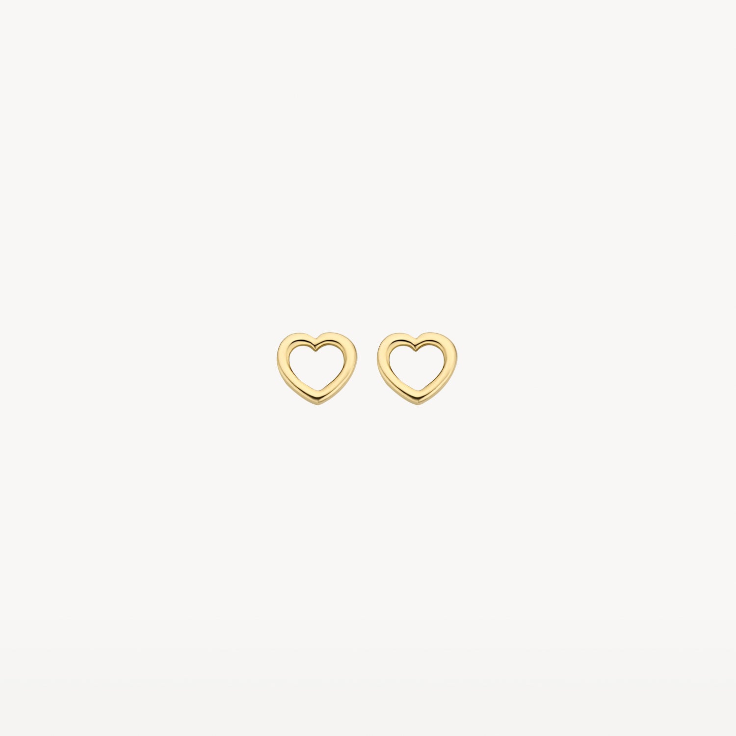 Oorbellen hartjes knopjes 4,8 mm 14k goud