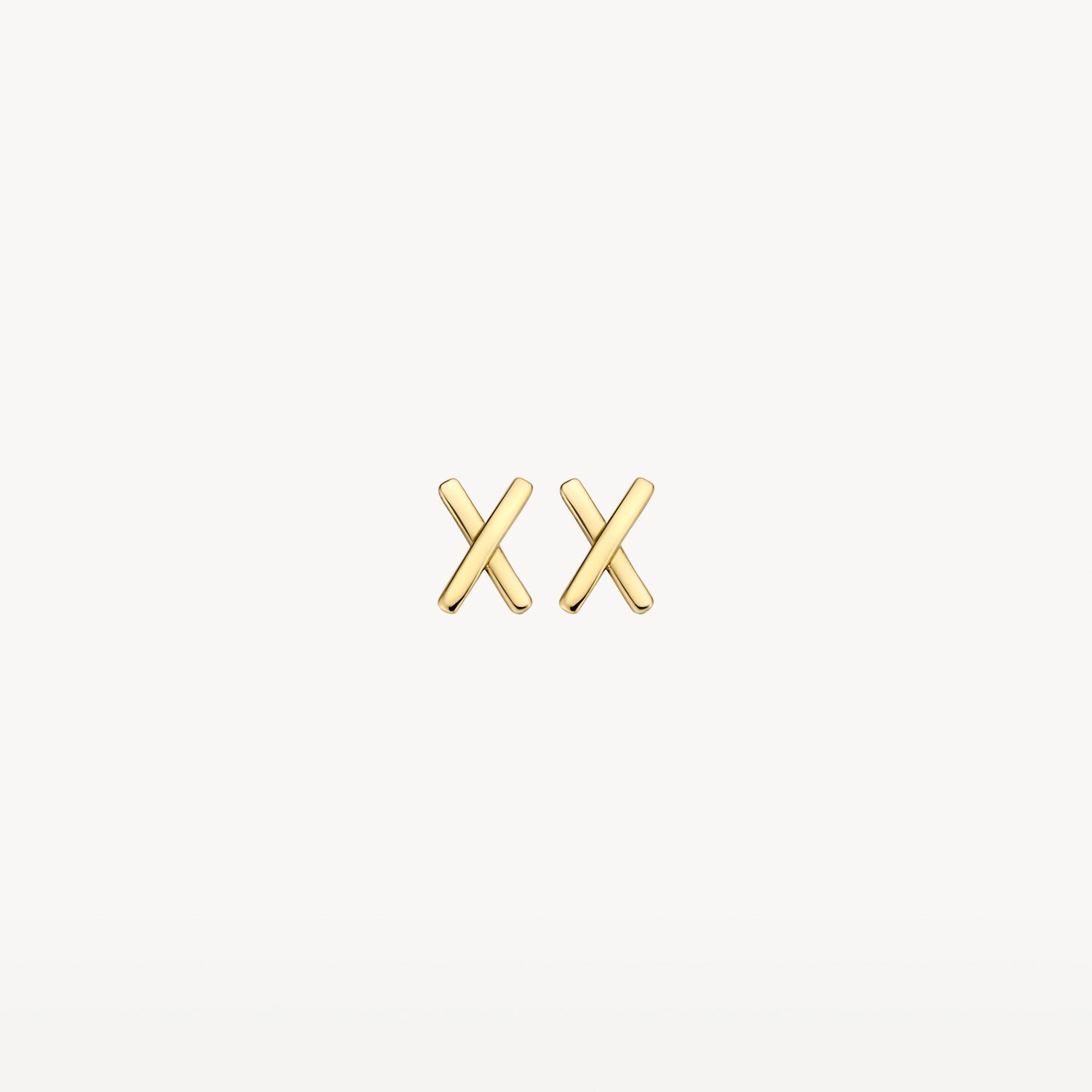 Oorknoppen X-vorm 14k goud