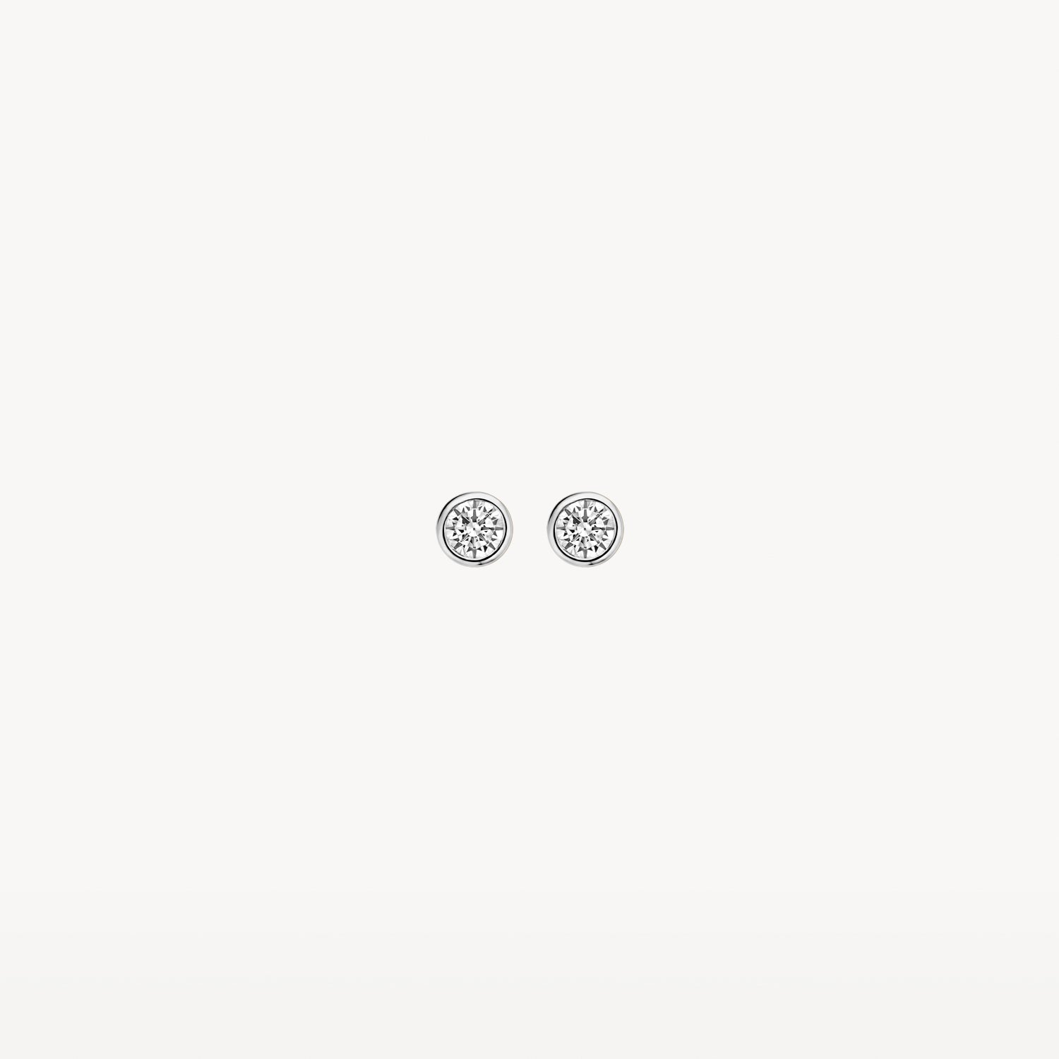 Oorknopjes zirkonia ⌀ 3.25 mm 14k Wit Goud