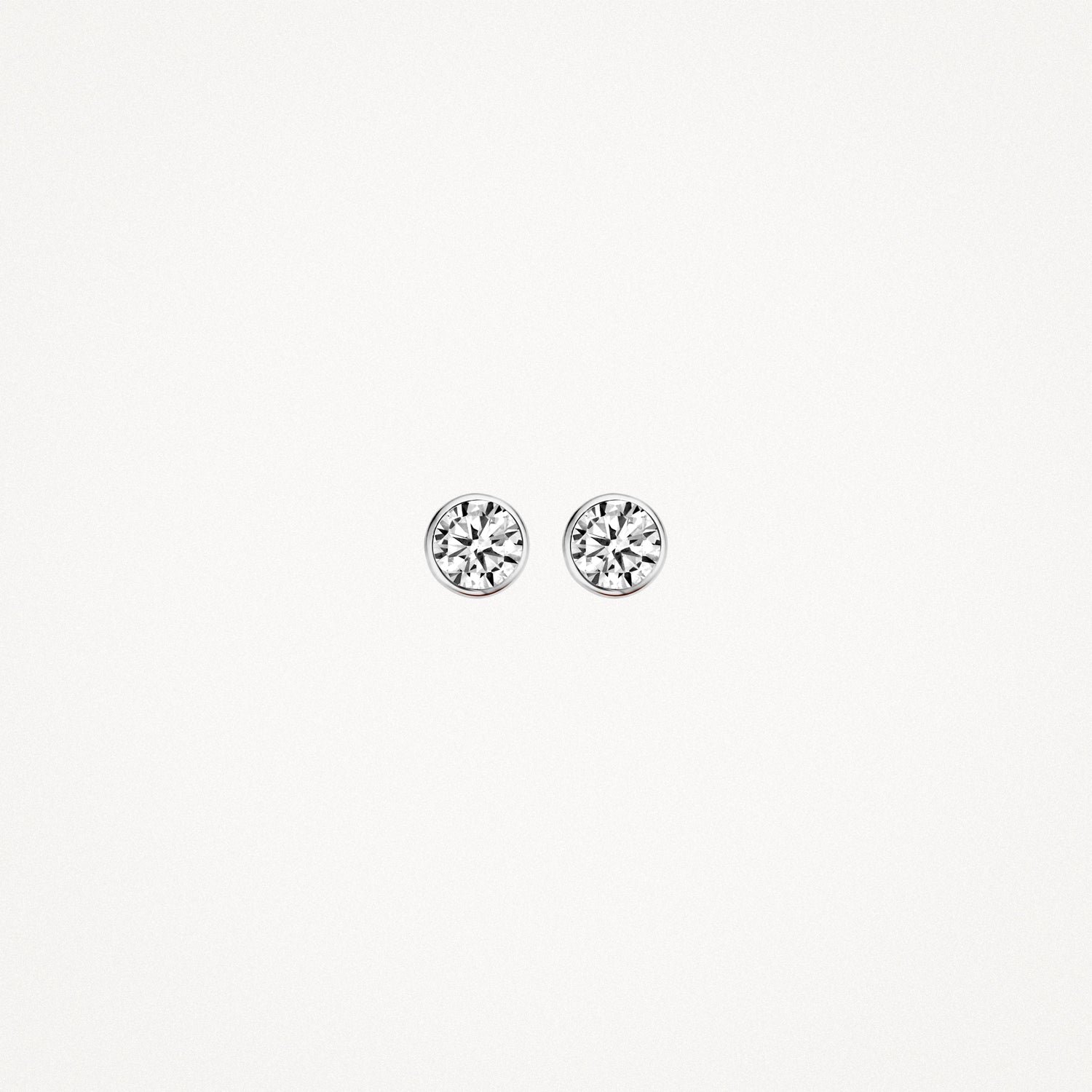 Oorknopjes zirkonia ⌀ 4.3 mm 14k Wit Goud