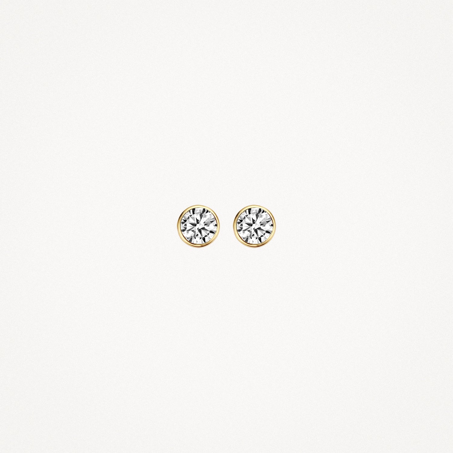 Oorknopjes zirkonia ⌀ 4.3 mm 14k Geel goud