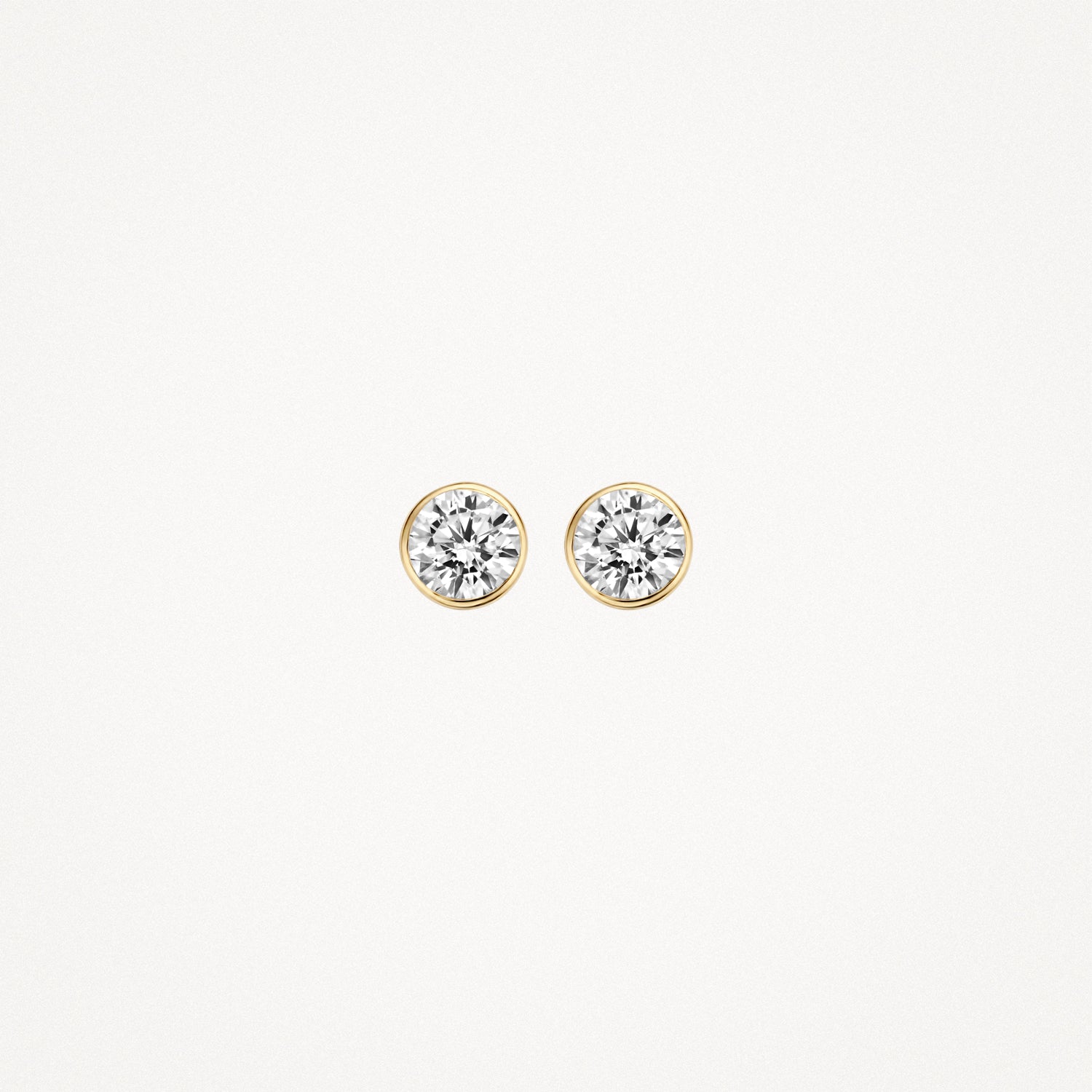 Oorstekers zirkonia ⌀ 5.35 mm 14k Geel goud