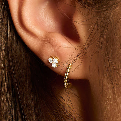 Oorringen met bolletjesmotief 11,7 mm 14k goud