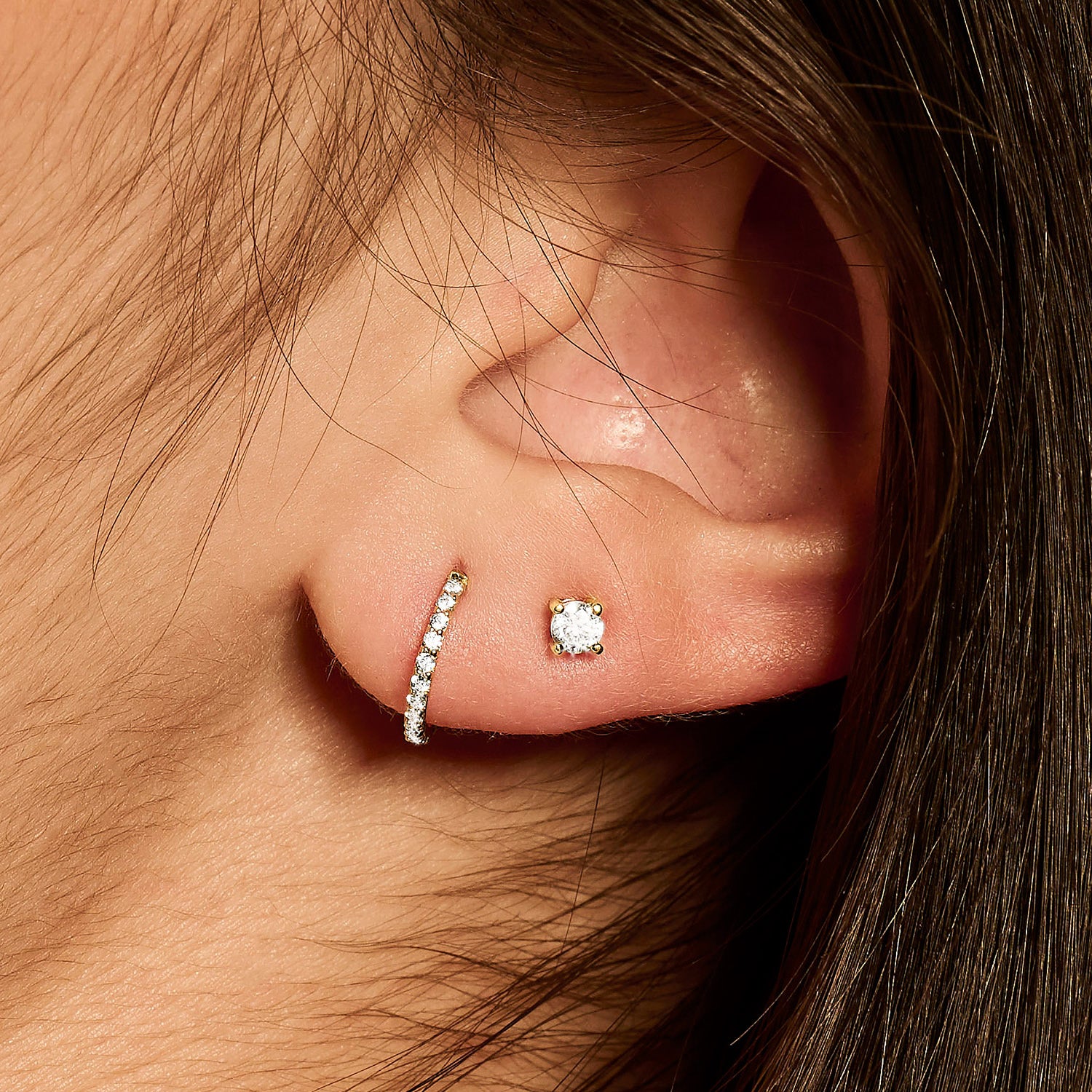 Oorknopjes Zirkonia ⌀ 2,5 mm 14k Geel goud