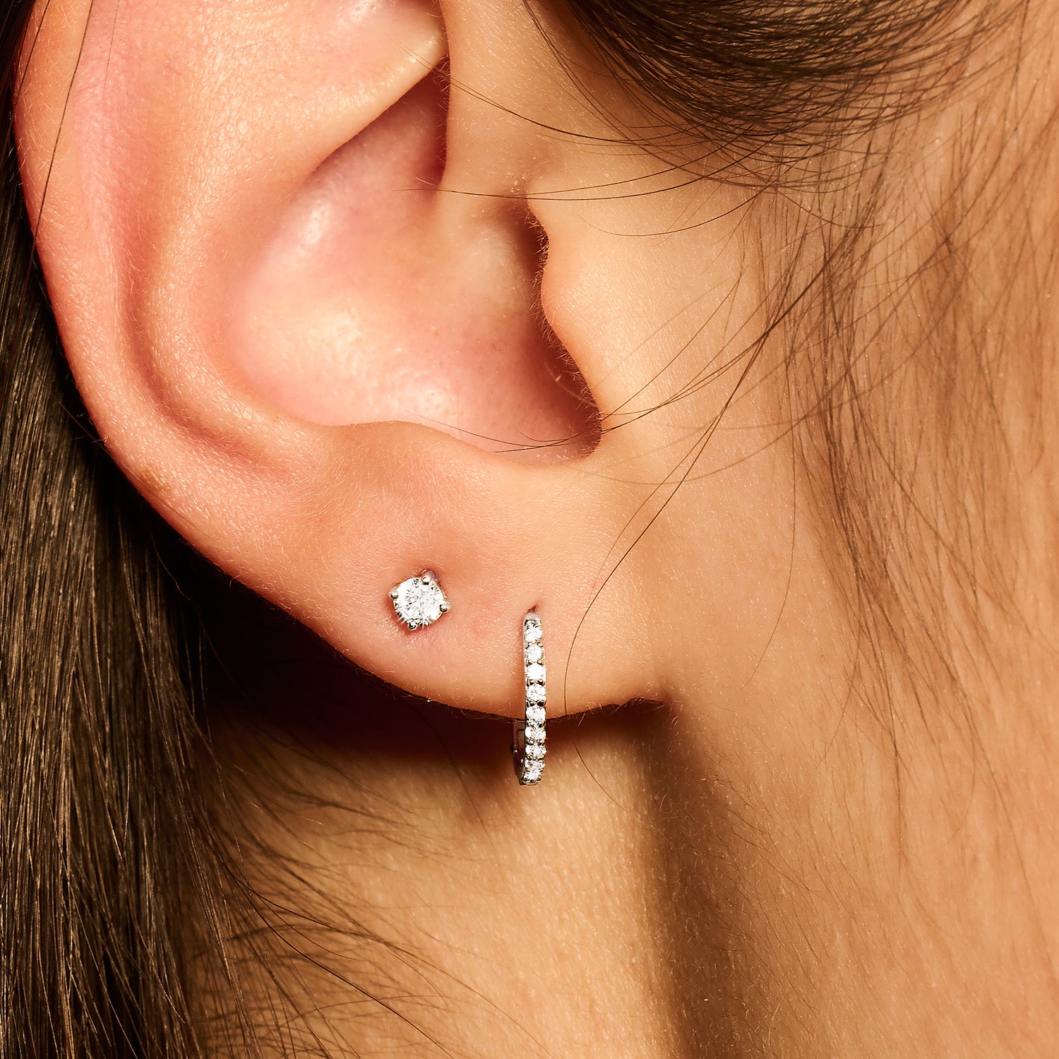 Oorknopjes zirkonia ⌀ 3 mm in 14k Wit goud