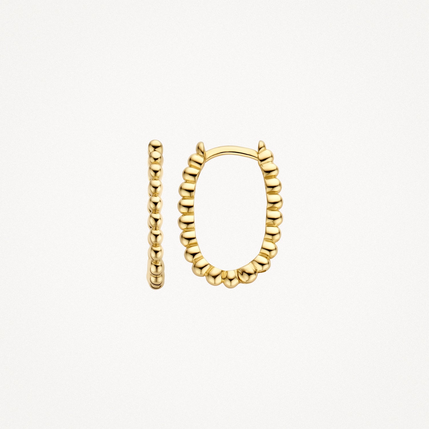 Creolen bolletjespatroon ovaal 14k goud