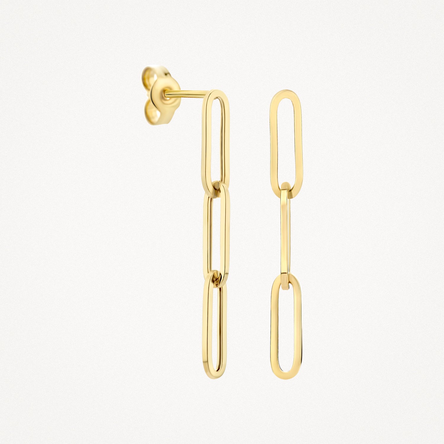 Oorbellen Drie Schakels Design 14k goud