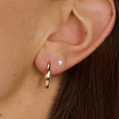 Parel oorbellen knopjes ø 3.3 mm met 14k goud