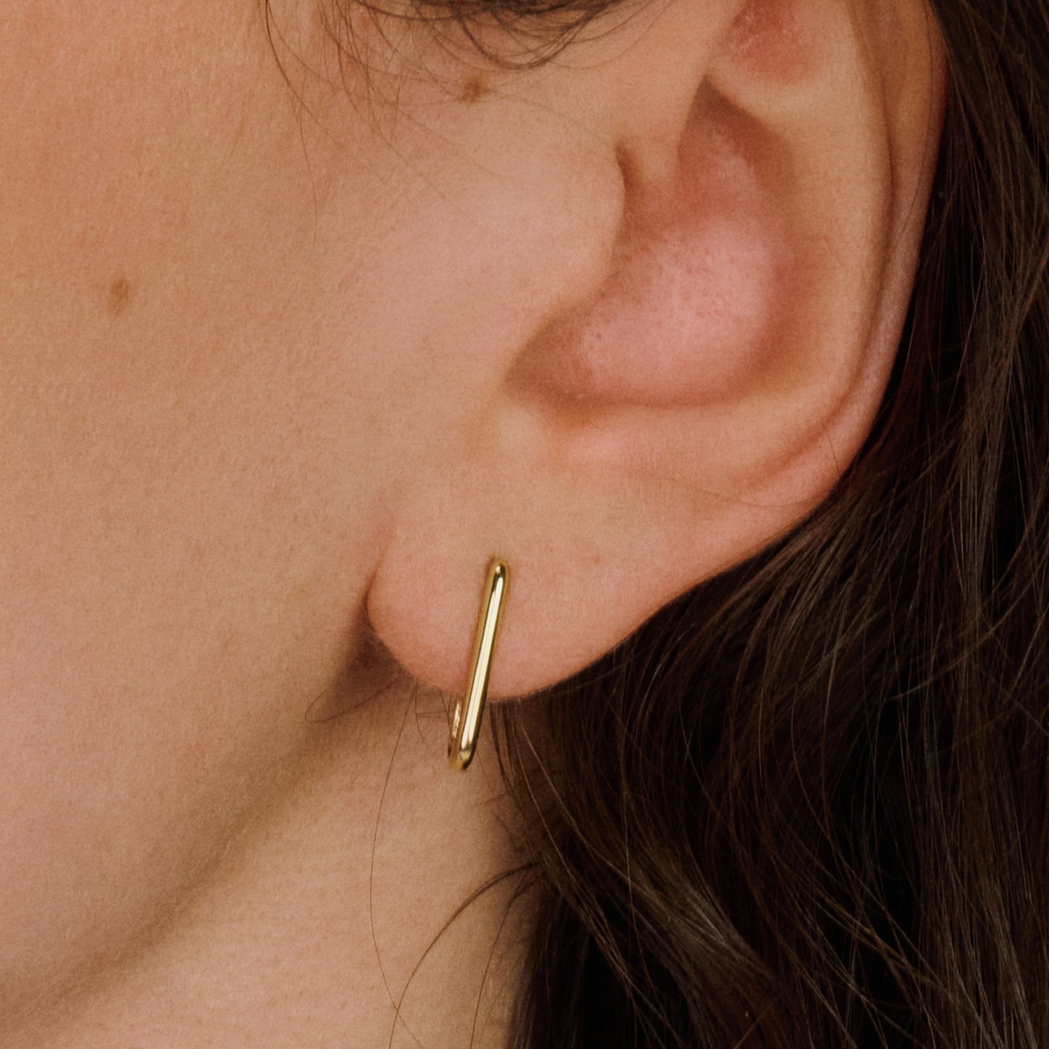 Oorringen rechthoekig design minimalistisch 14k goud