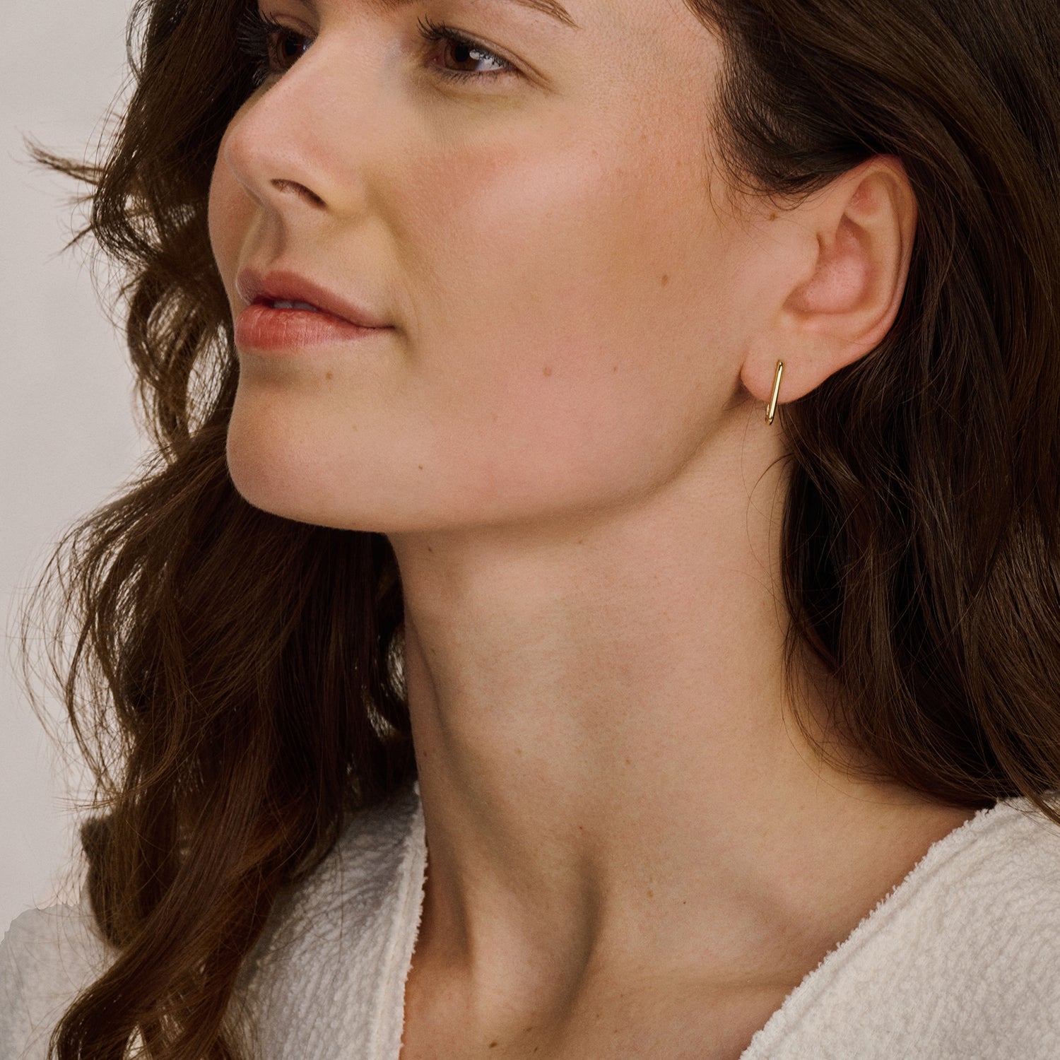 Oorringen rechthoekig design minimalistisch 14k goud