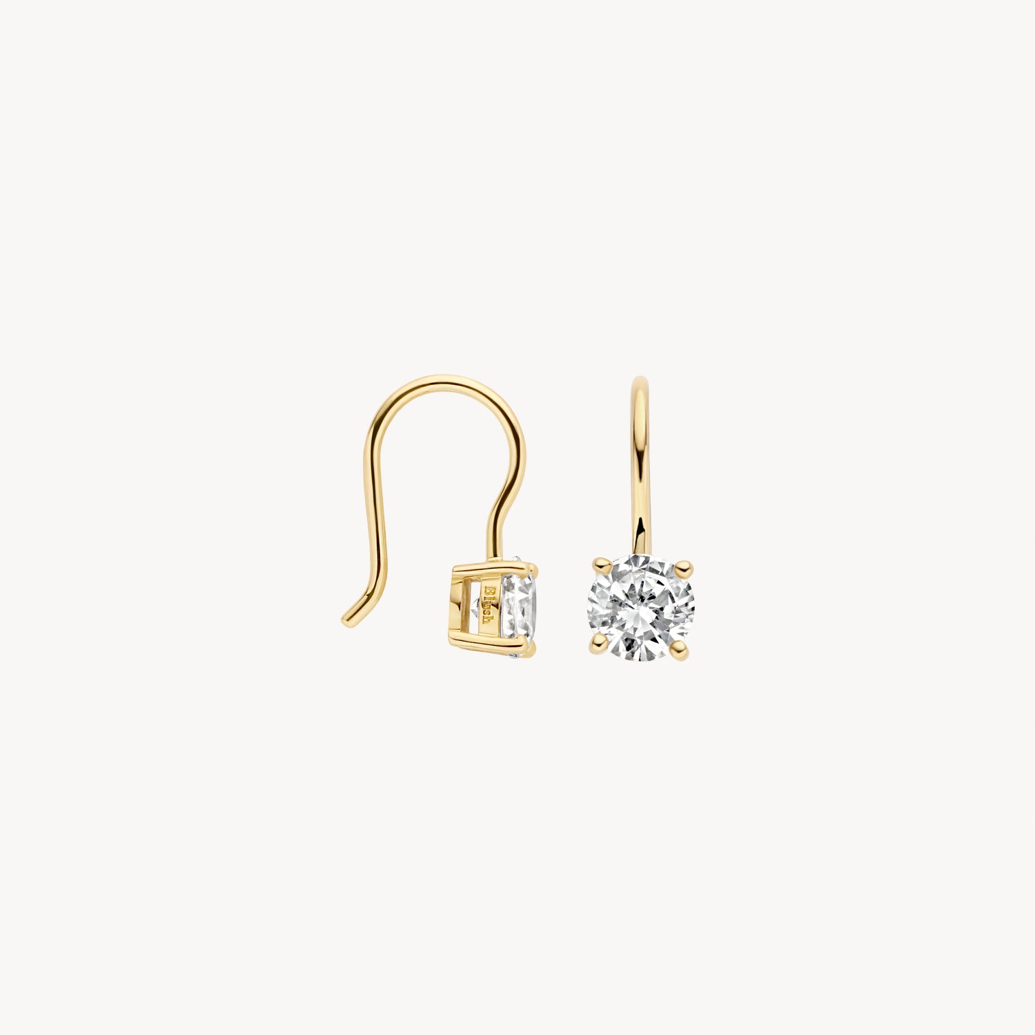 Oorbellen met zirkonia ⌀ 4.8 mm 14k goud