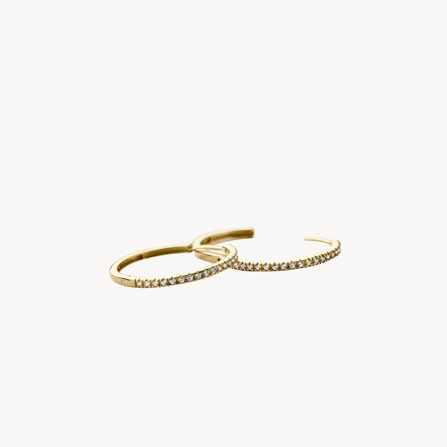 Oorringen Pavé-zirkonia 20 mm 14k Goud