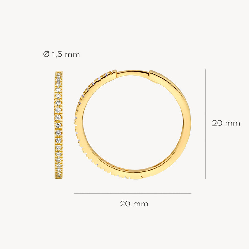 Earrings 7306YZI - 14k Yellow gold with zirconia