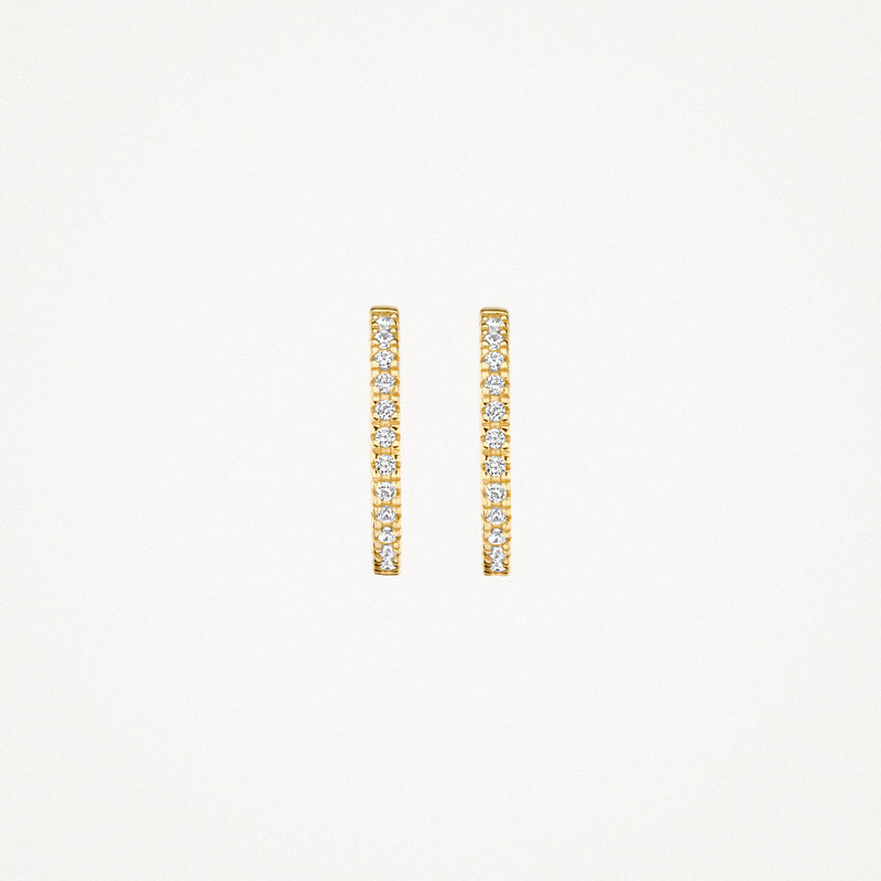 Earrings 7309YZI - 14 Yellow gold with zirconia