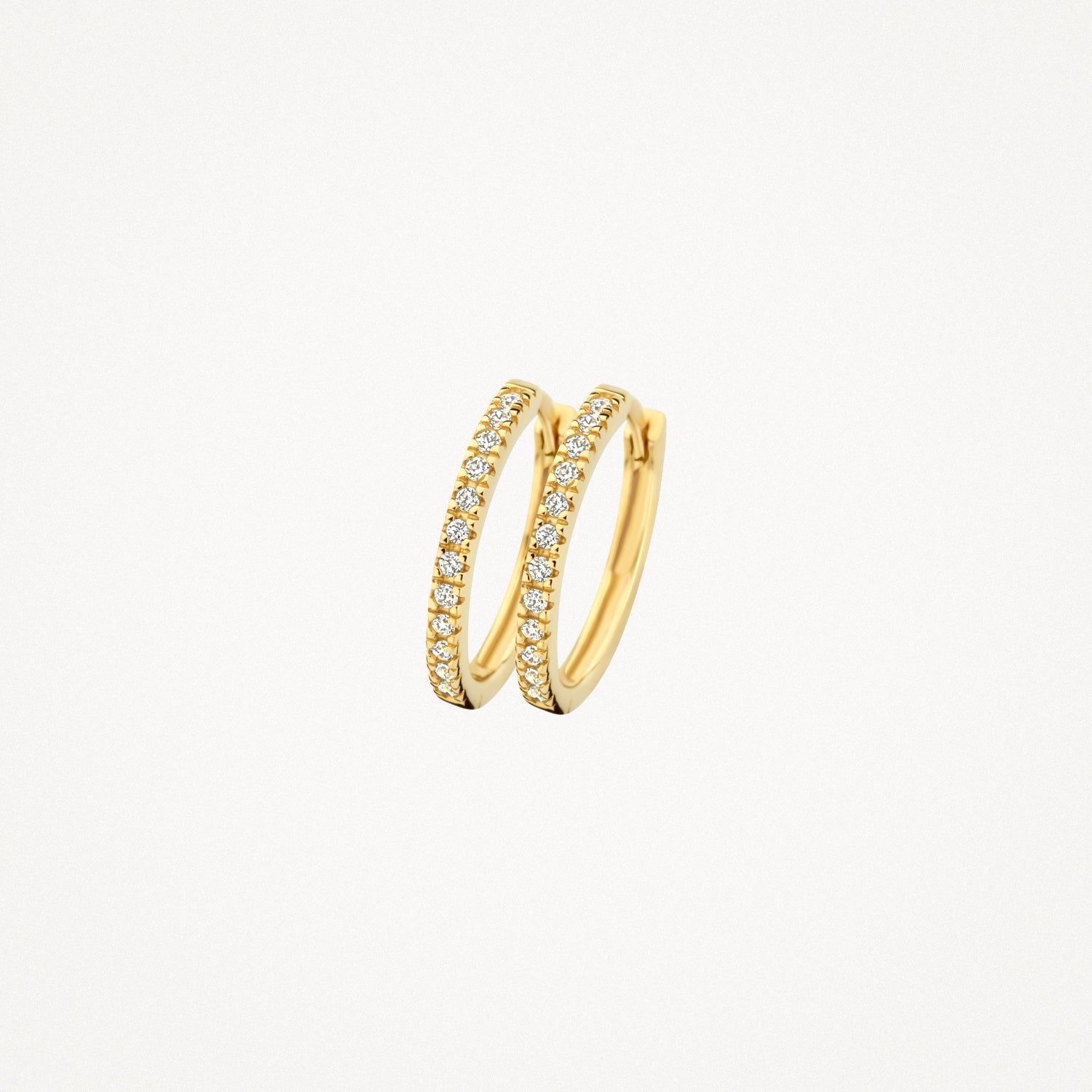 Oorringen Pavé-zirkonia 14 mm 14k Goud