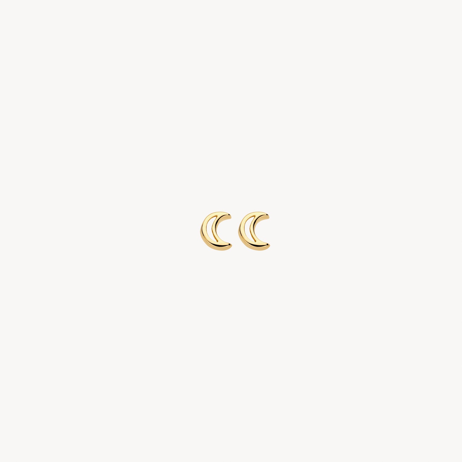 Oorknopjes halve maan design 14k goud