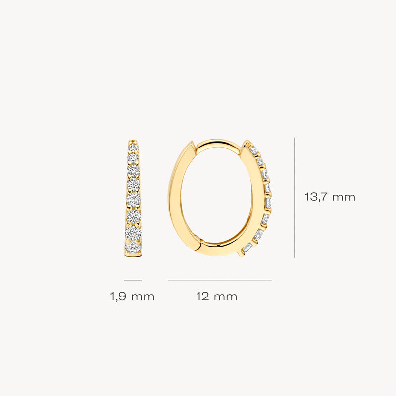 Earrings 7341YZI - 14k Yellow Gold with Zirconia