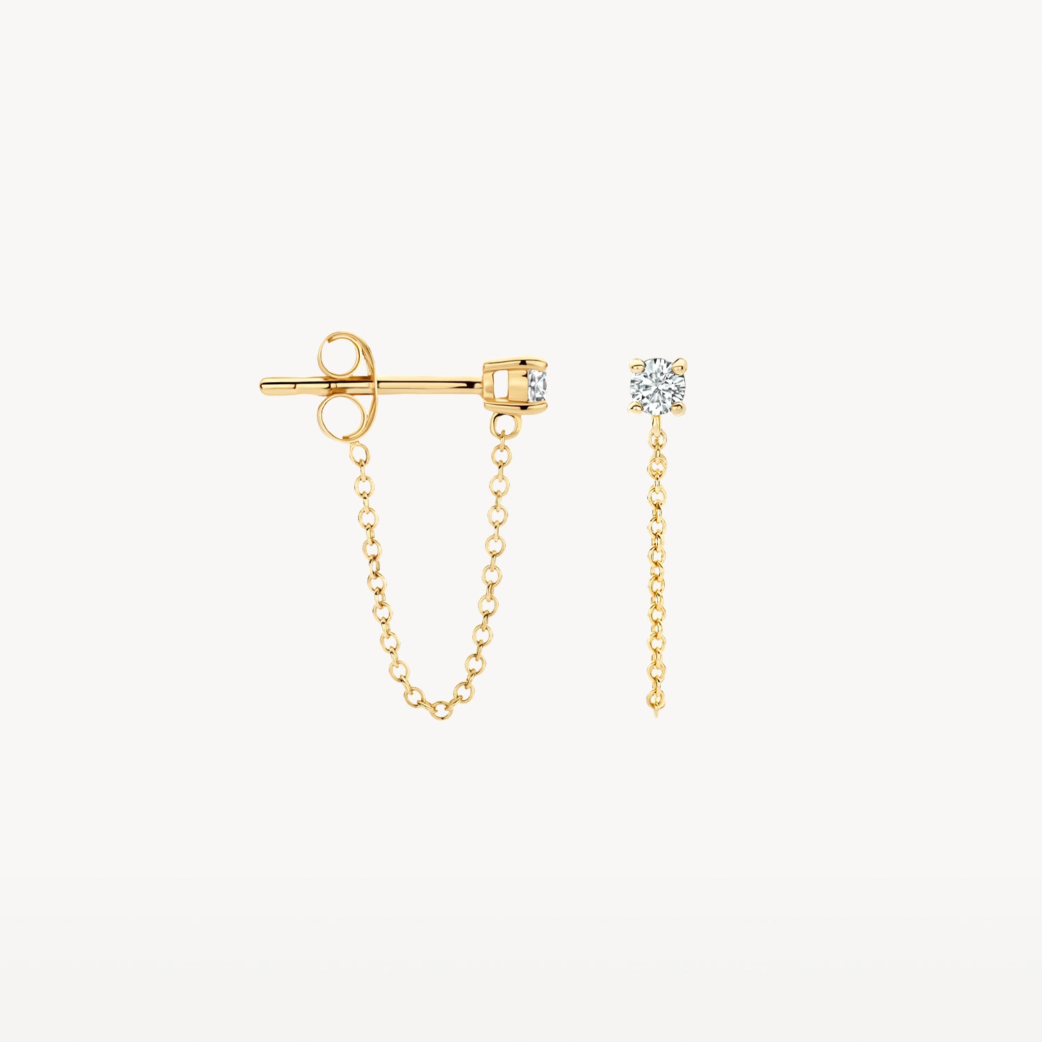 Earstuds 7344YZI - 14k Yellow gold with Zirconia