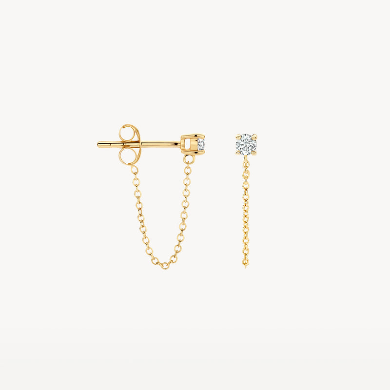 Earstuds 7344YZI - 14k Yellow gold with Zirconia