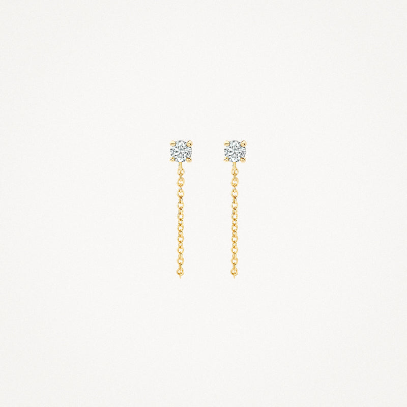 Puces d’oreilles 7344YZI - Or jaune 14k avec Zircone