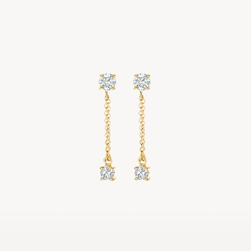 Puces d’oreilles 7346YZI - Or jaune 14k avec Zircone