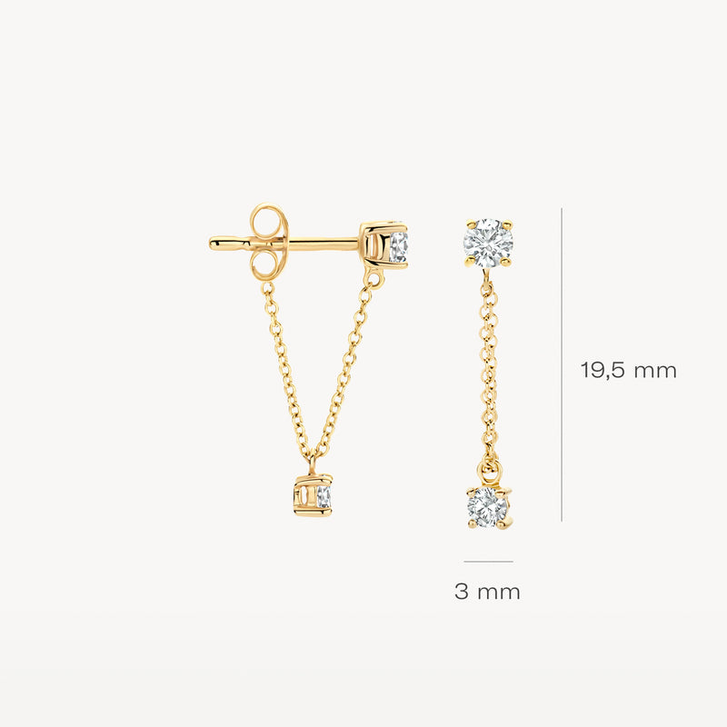 Puces d’oreilles 7346YZI - Or jaune 14k avec Zircone