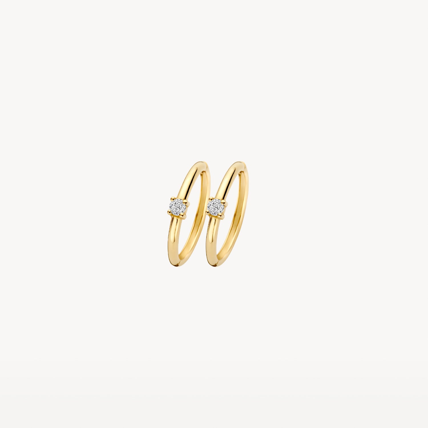 Oorringen met zirkonia detail ø 1.1 mm 14k goud
