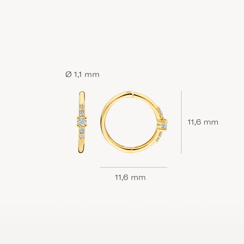 Earrings 7368YZI - 14k Yellow gold with Zirconia