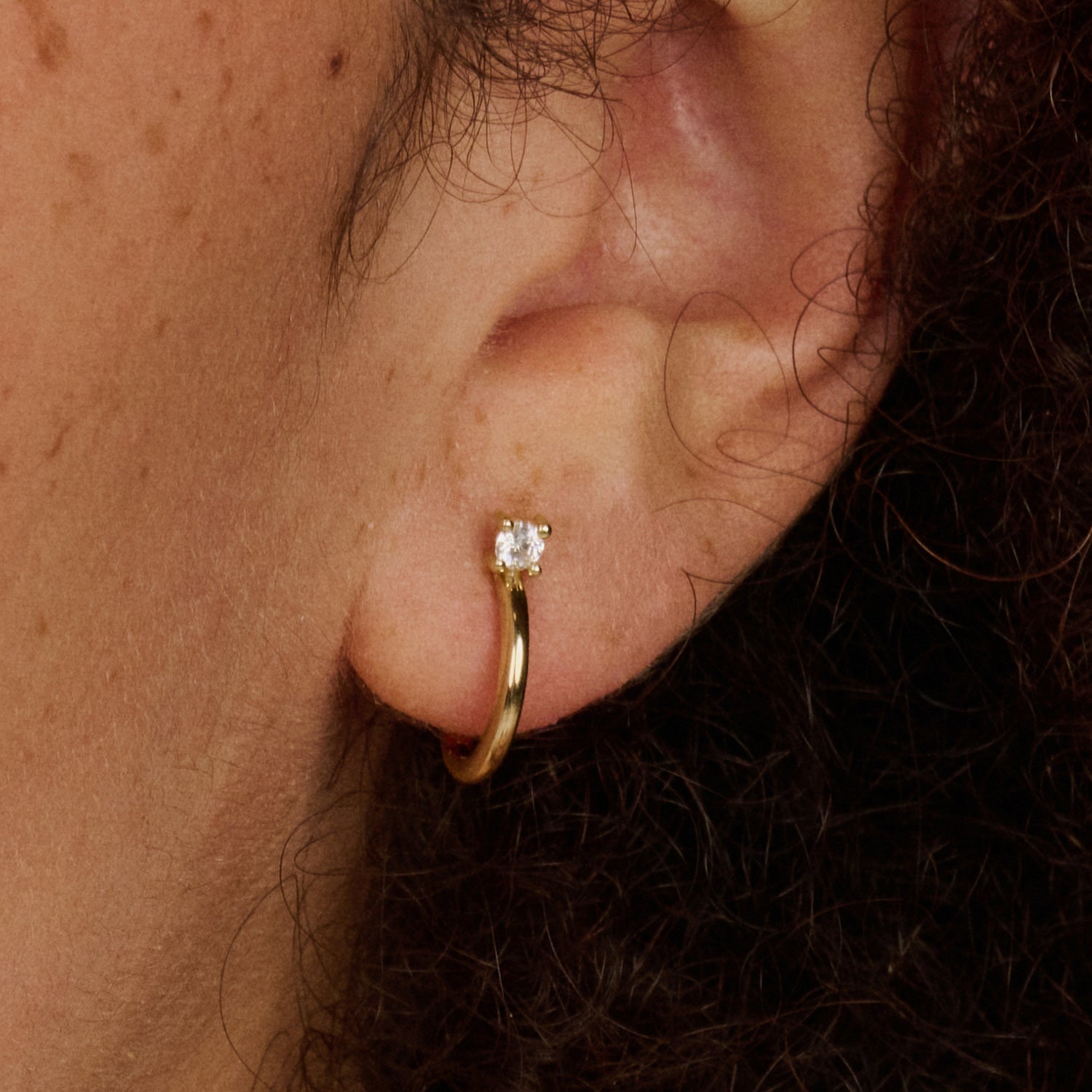 Oorringen met Zirkonia detail 14k goud