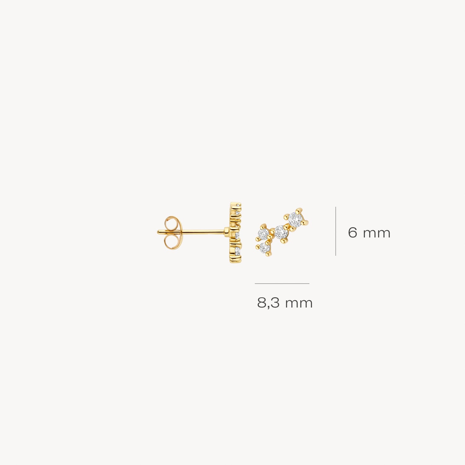 Oorstekers 7373YZI - 14k Goud met zirkonia