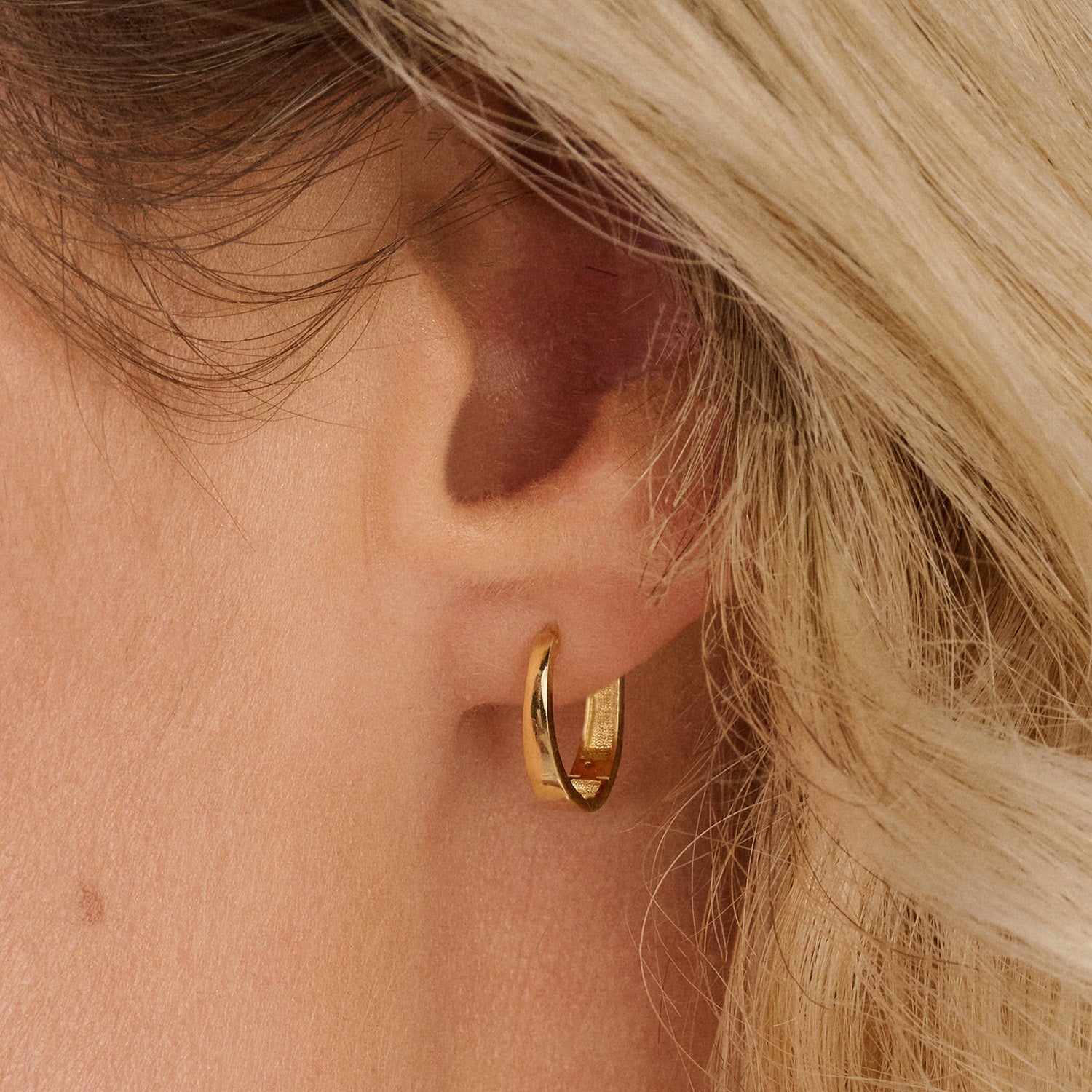 Oorbellen goud 14k glad ontwerp 14k goud