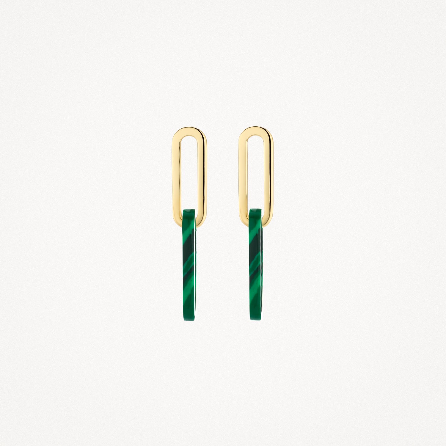 Earrings 7394YMA - 14k Gold with Malachite
