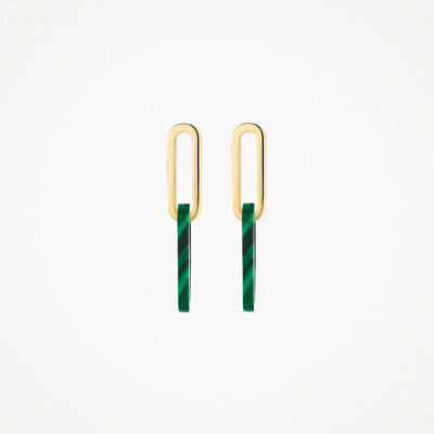 Boucles d'oreilles 7394YMA - Or 14k avec Malachit
