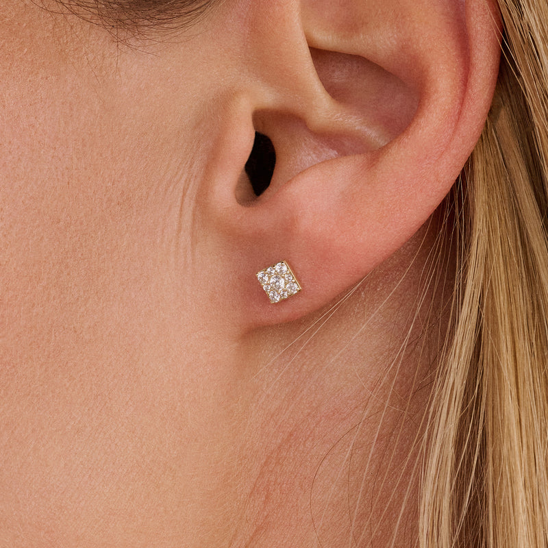 Earrings 7395YZI - 14k Gold with Zirconia