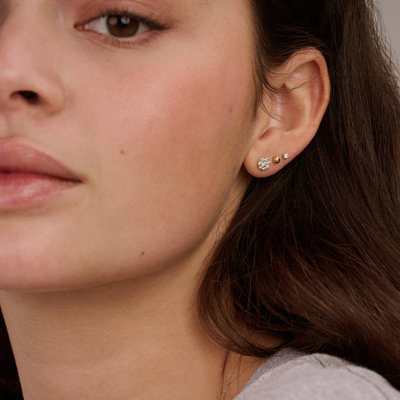 Earrings 7396YZI - 14k Gold with Zirconia