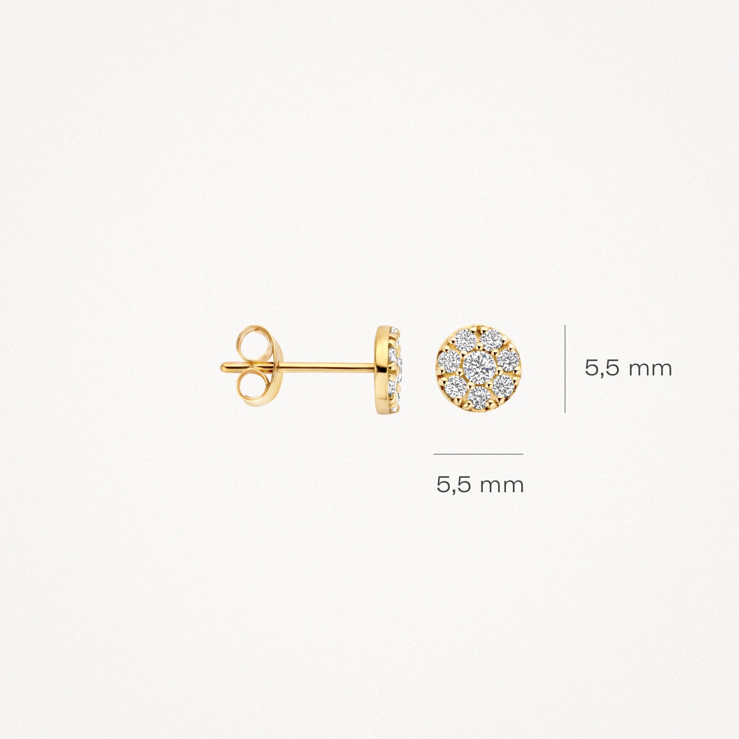 Earrings 7396YZI - 14k Gold with Zirconia