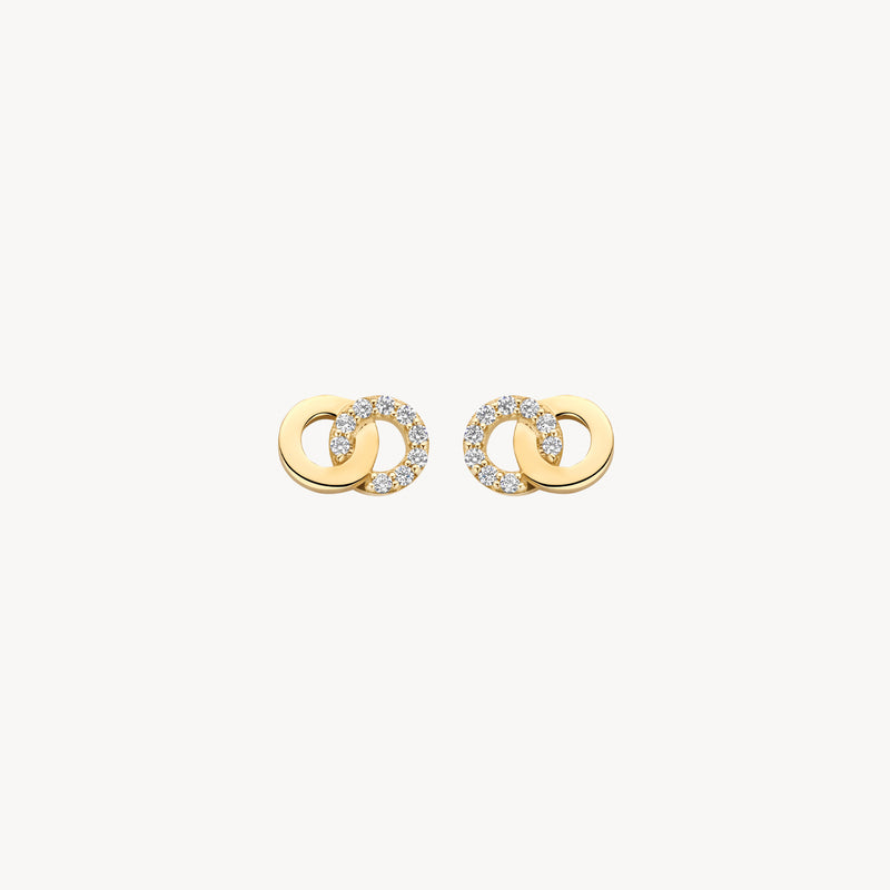 Earrings 7397YZI - 14k Gold with Zirconia