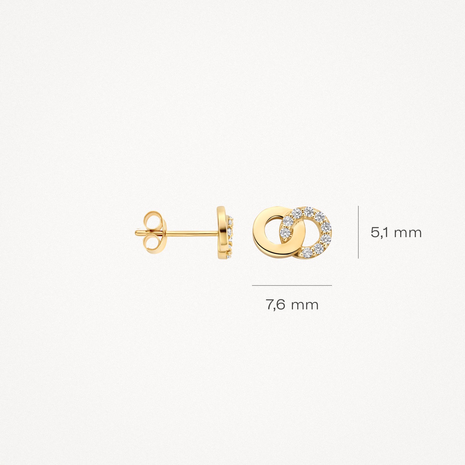 Earrings 7397YZI - 14k Gold with Zirconia