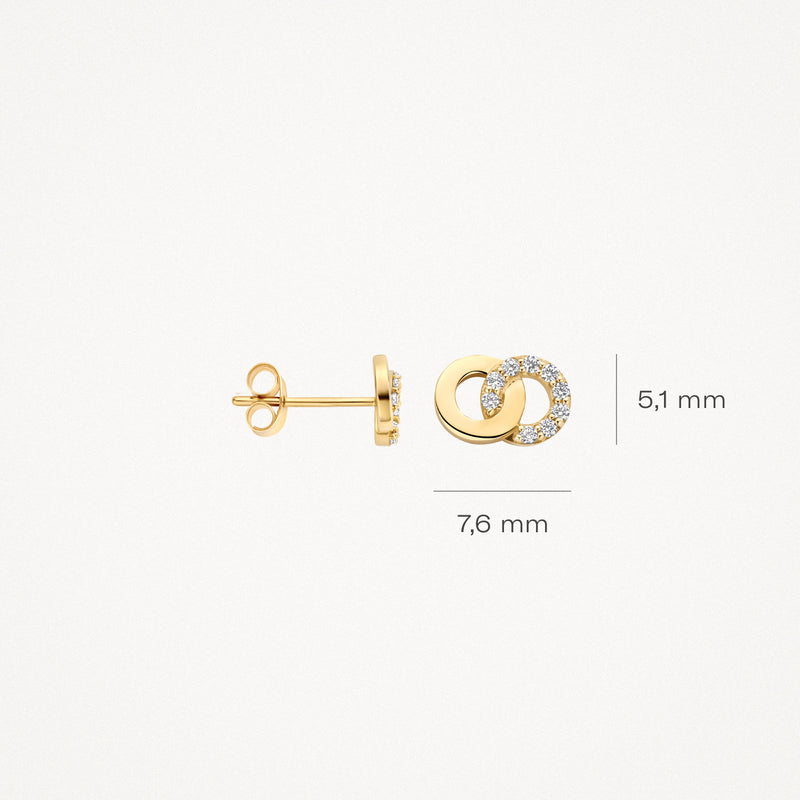 Earrings 7397YZI - 14k Gold with Zirconia