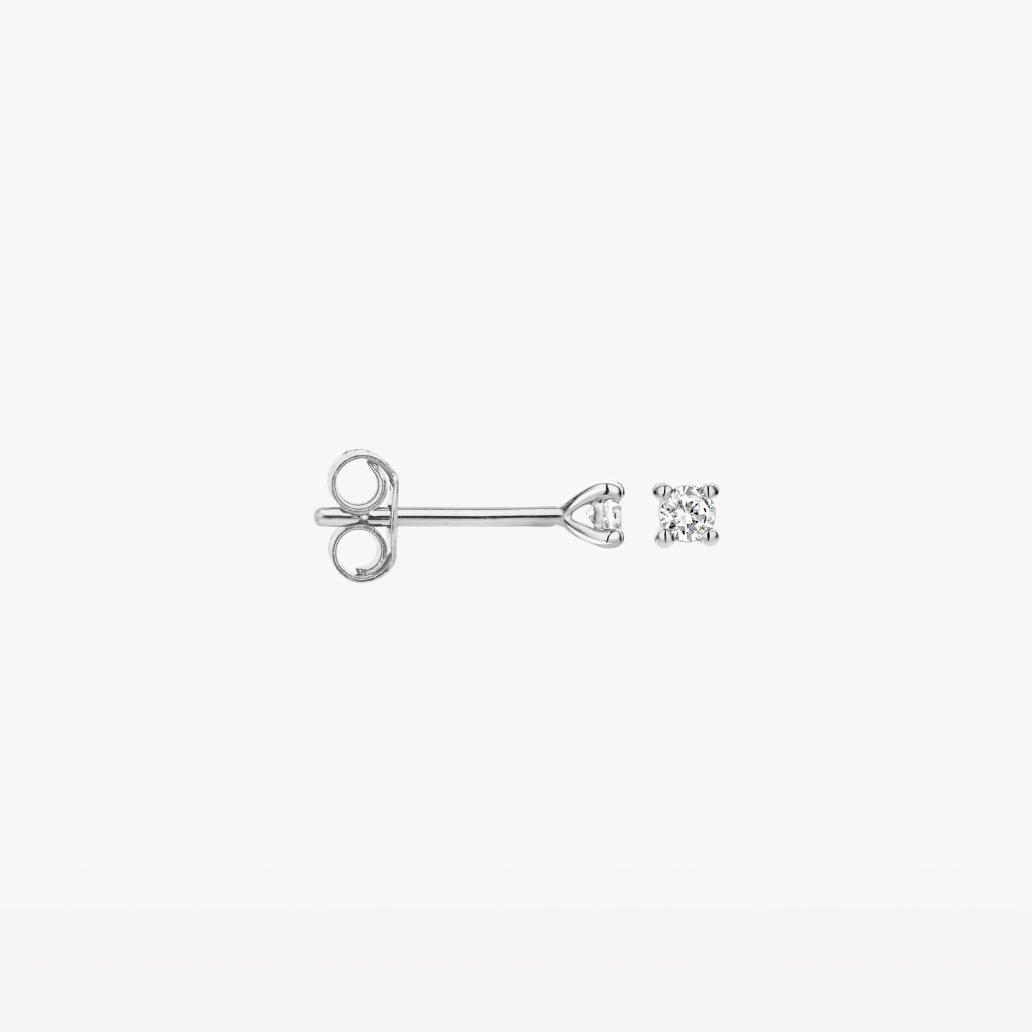 Diamanten oorknopjes ⌀ 2.7 mm 14k Wit goud
