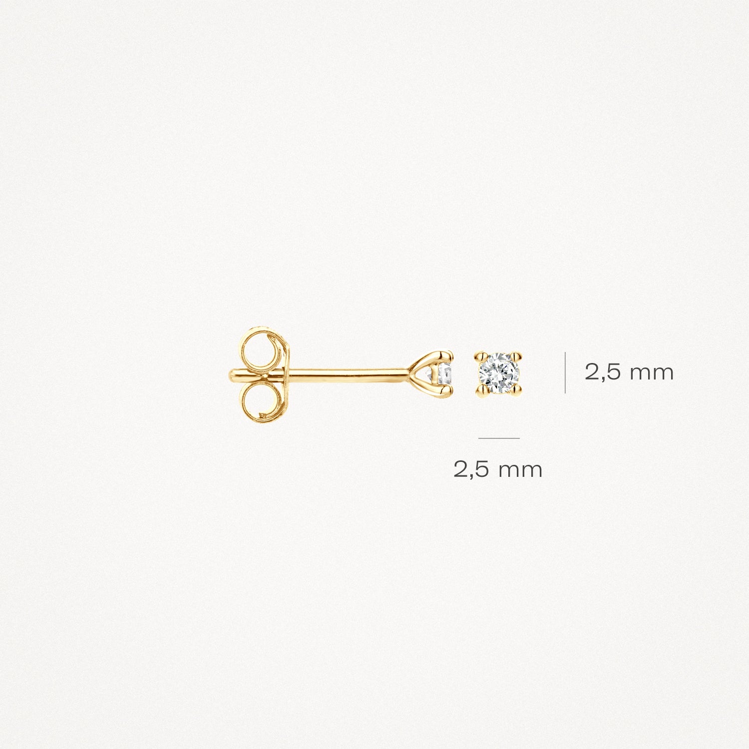 Ear studs 7601YDI - 14k Yellow Gold with diamond