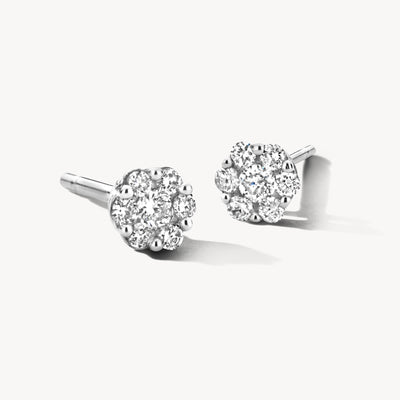 Puces d'oreilles 7604WDI — Or blanc avec diamants