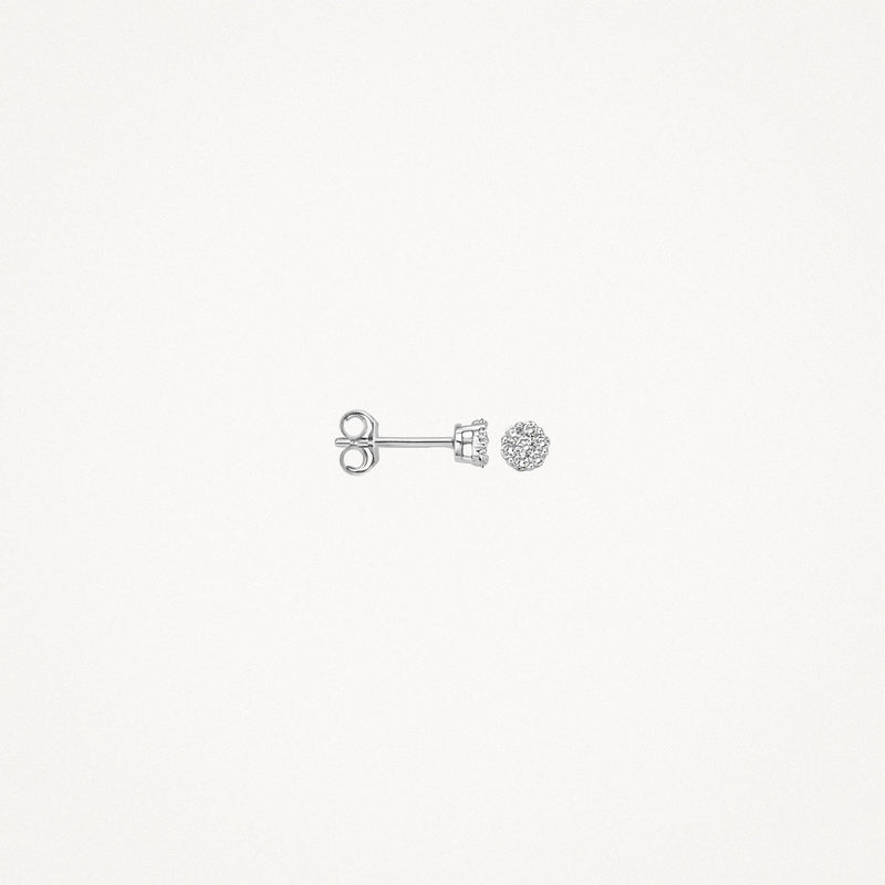Oorknoppen 7604WDI - 14k Wit goud met Diamant
