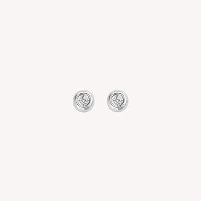Puces d'oreilles en diamant 7613WDI - Or blanc 14k