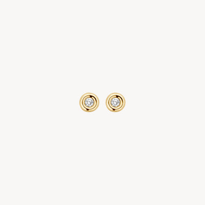 Puces d'oreilles 7628YDI — Or jaune avec diamants