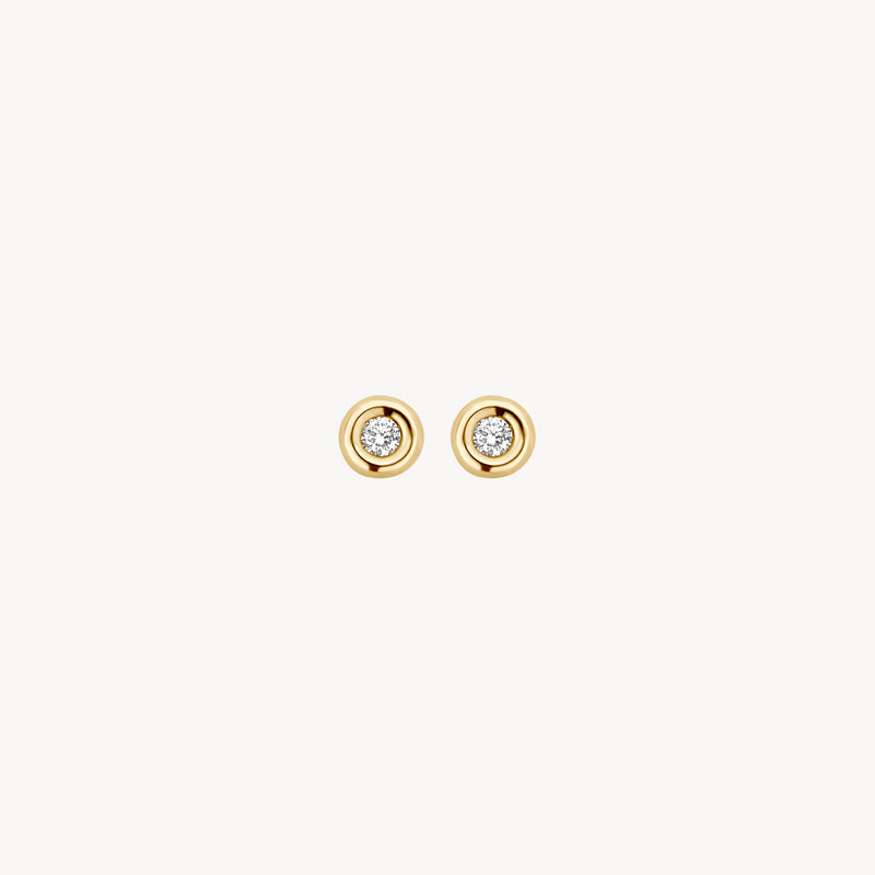 Puces d'oreilles 7628YDI — Or jaune avec diamants