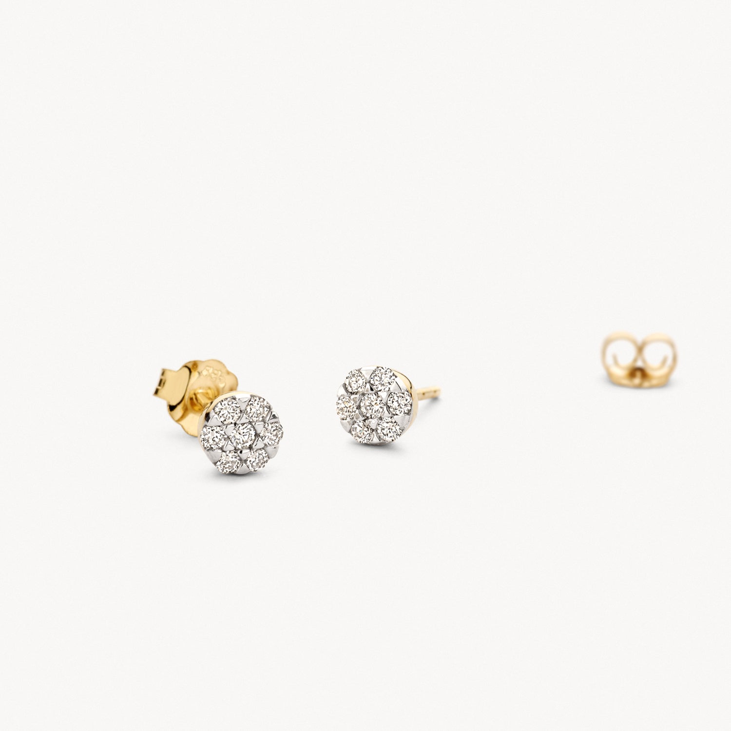 Diamonds Earstuds 7635BDI - 14k Yellow and white gold