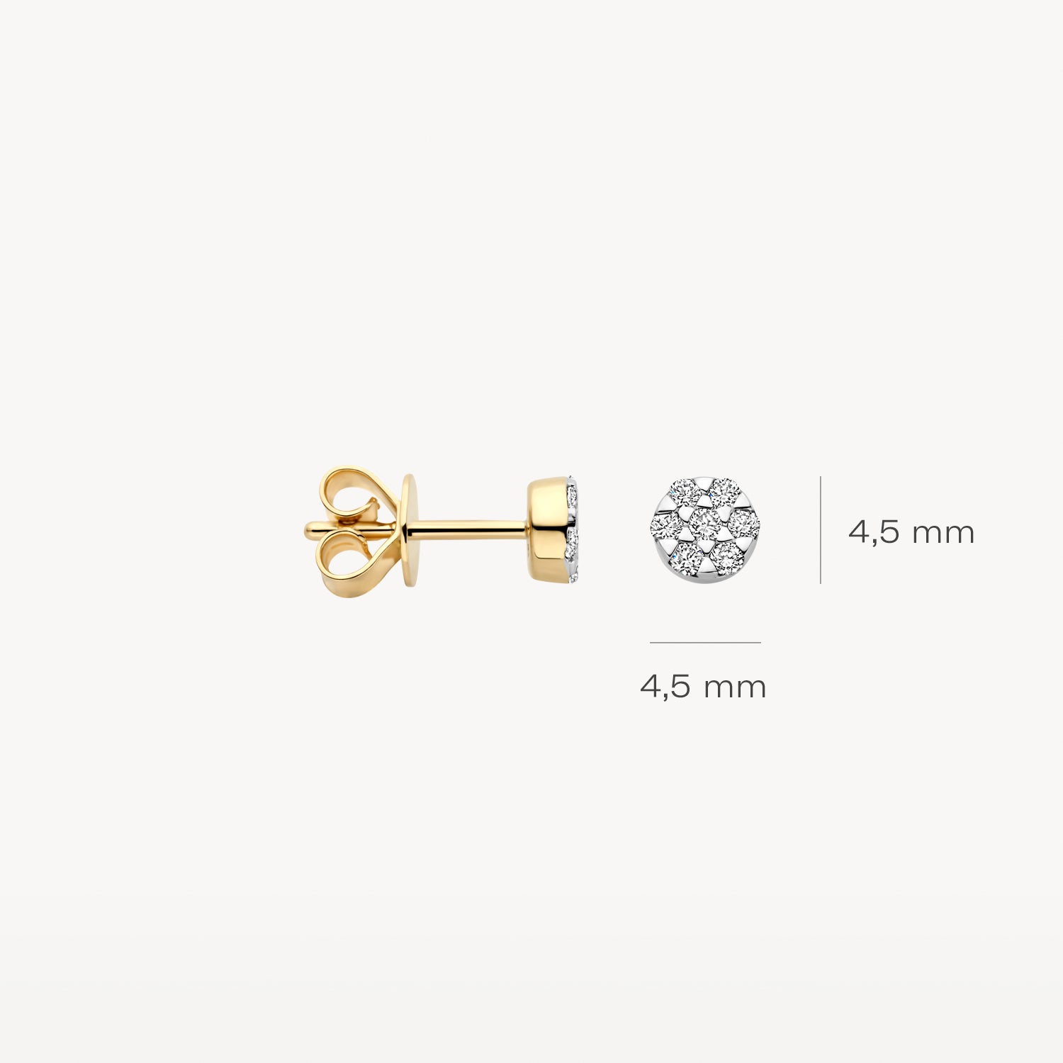 Diamonds Earstuds 7635BDI - 14k Yellow and white gold