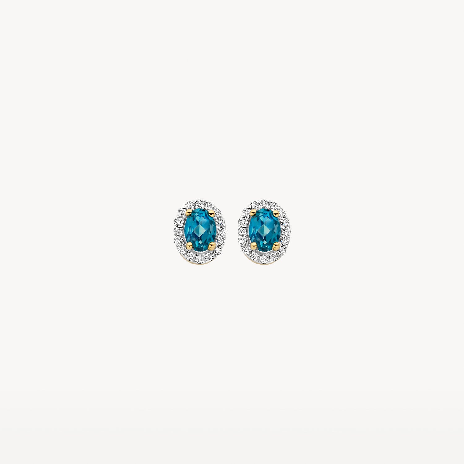 Diamonds Earstuds 7636YDL - Yellow Gold with London blue topaz